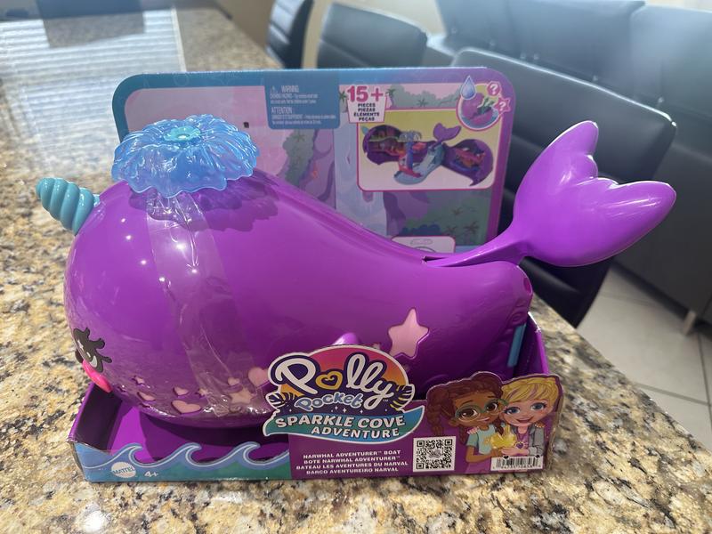 Polly Pocket Sparkle Cove Adventure Narwhal Adventurer Boat Playset