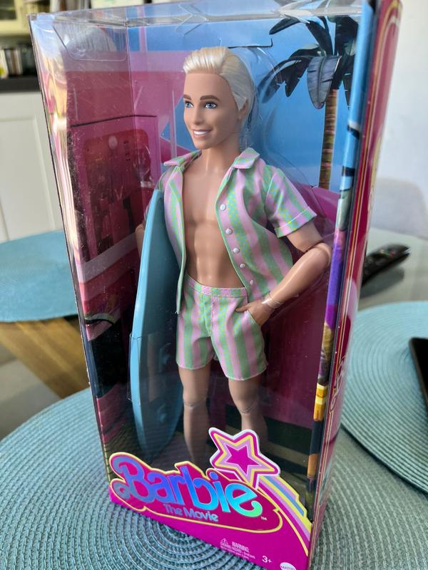 Barbie Movie Doll Beachy Ken with Surfboard MATTEL