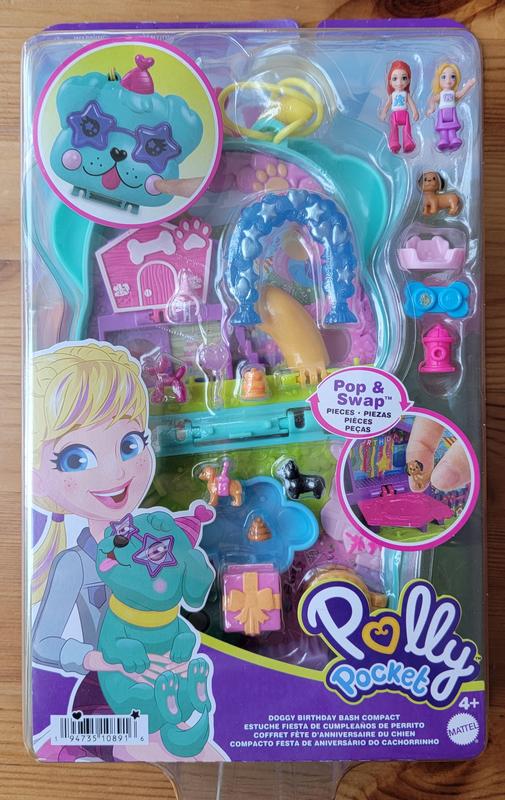 Polly Pocket Doggy Birthday Bash Compact Playset Customer Reviews | Bed ...