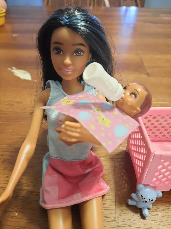 Barbie Skipper Babysitters Playset with Skipper Doll, Baby Doll with Sleepy  Eyes, Crib & Accessories