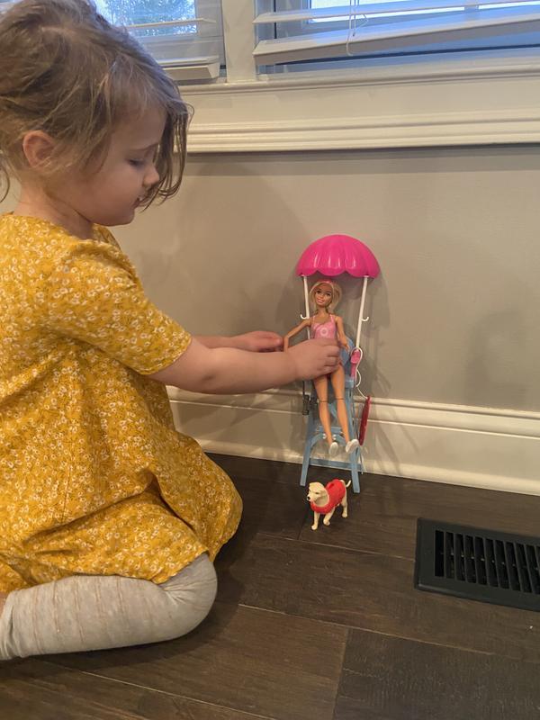 Lifeguard Barbie and her pup