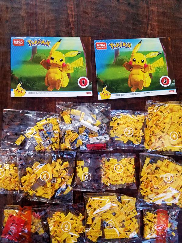 1092 Pcs Mega Pokémon Pikachu Running Collectors Mechanical Transmission  Puzzle Early Education Children's Toys Building Block