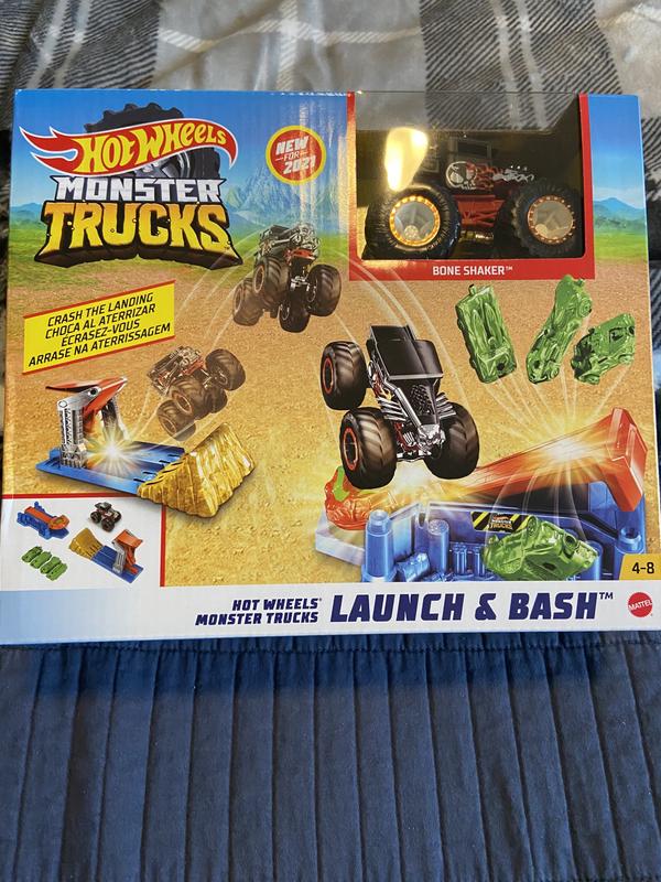 hot wheels monster truck launch and bash