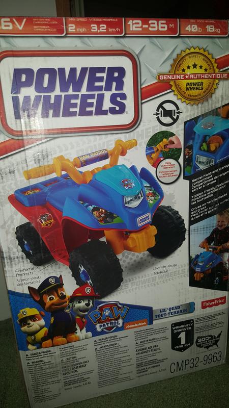 power wheels lil quad paw patrol