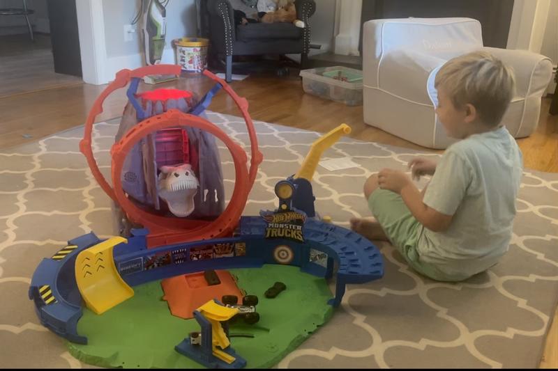 The volcano erupting