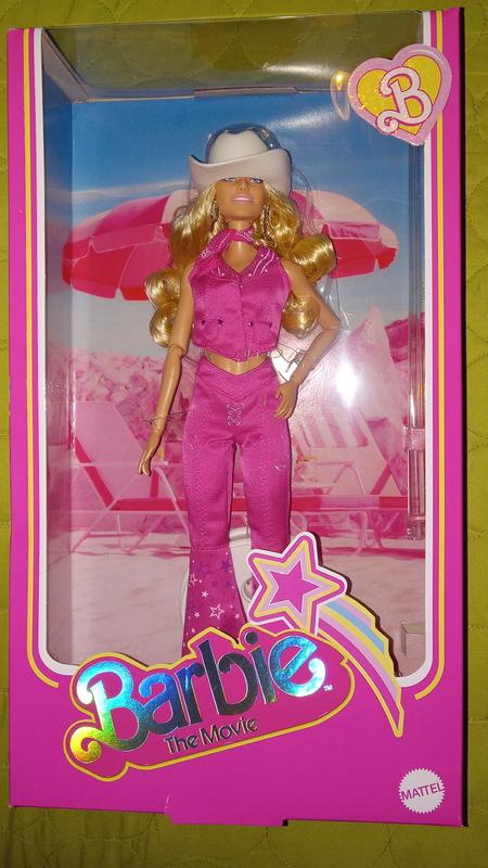 Mattel, Toys, Barbie The Movie Doll Margot Robbie Collectible Doll In Pink  Western Outfit