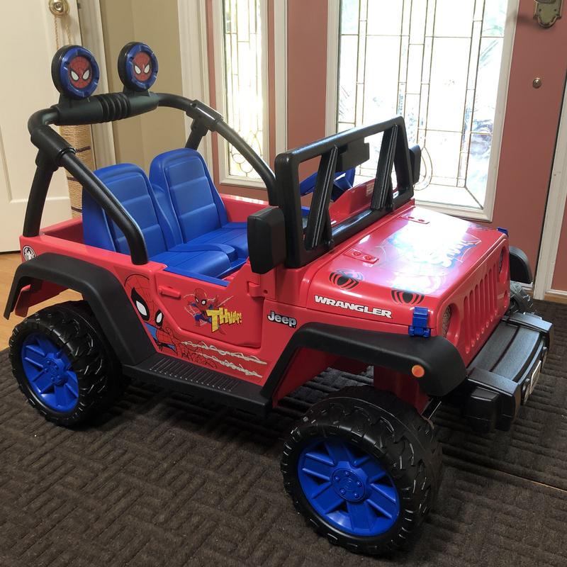 Power Wheels SpiderMan Jeep Wrangler Battery Powered 12V, 55 OFF