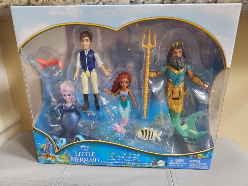 Disney The Little Mermaid Ariel's Adventures Story Set with 4 Small Dolls  and Accessories