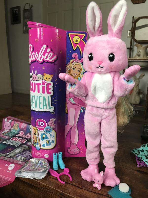 Barbie Cutie Reveal Fashion Doll with Bunny Plush Costume, Mini Pet &  Accessories