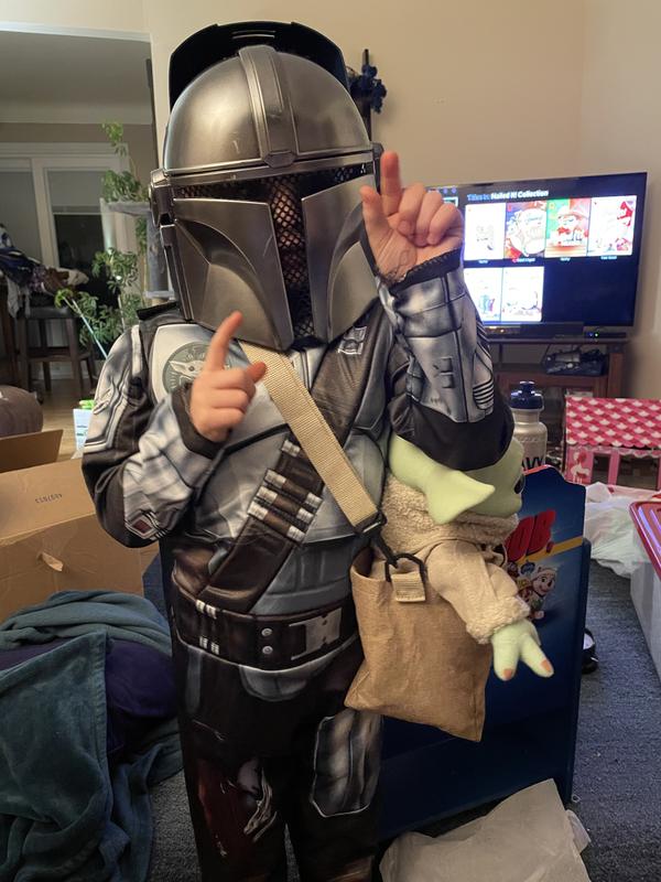 Mini Mandatorian carrying the child