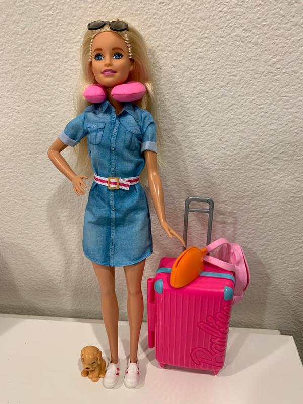 mattel barbie travel doll and accessories