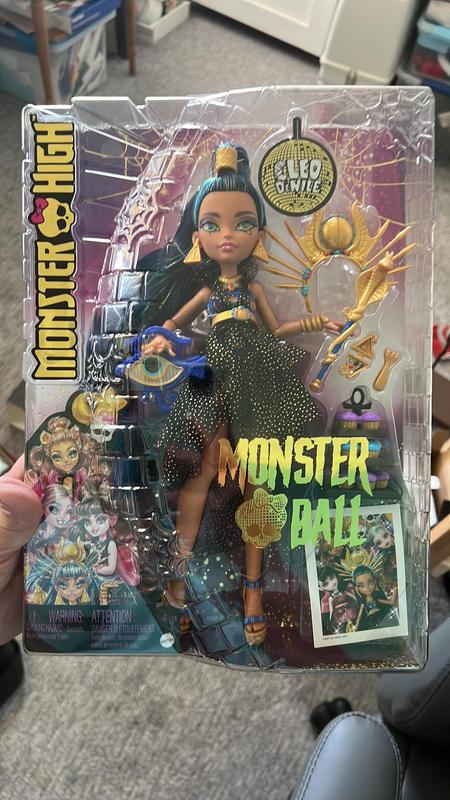 Monster High Monster Ball Doll, Cleo De Nile in Party Dress with Themed  Accessories Including Scepter & Cupcakes