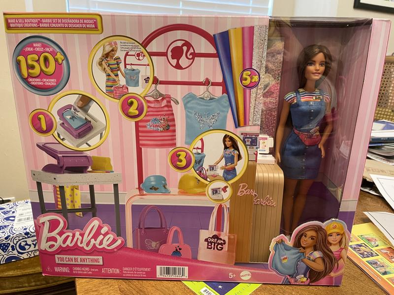 Barbie Make & Sell Boutique Playset with Brunette Doll