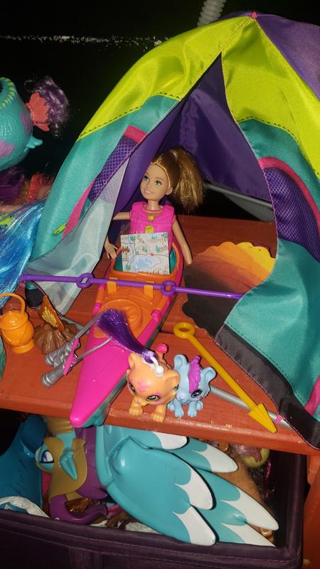 Barbie Team Stacie Doll & Accessories Set with Toy Tent, Kayak & 15+ Pieces