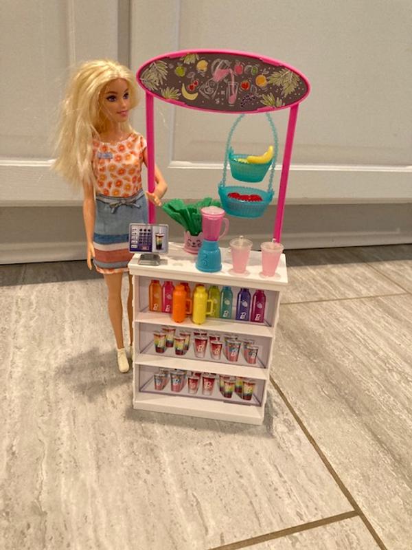 gioco barbie Smoothie station 20 accessori giocattolo per bambina mattel