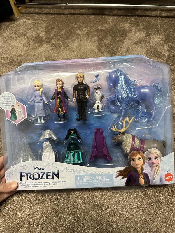 Disney Frozen Fashions and Friends Set with 3 Dolls, 4 Friend Figures and 4  Fashions