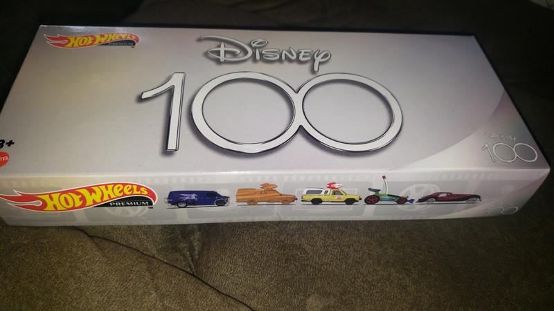 Disney 100 Set of 5 Hot Wheels Character Metal Vehicles 