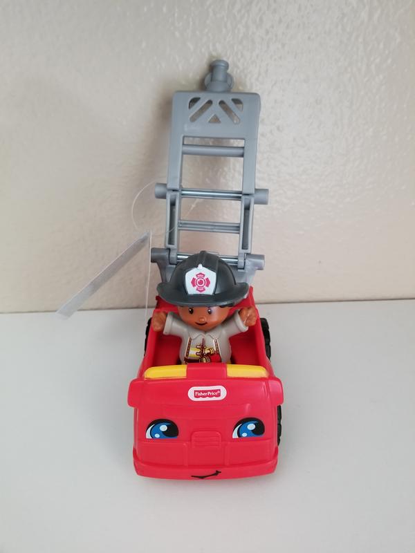 Fisher-Price Little People Toddler Toy To the Rescue Fire Truck Push Along  Vehicle with Firefighter Figure for Ages 1+ Years