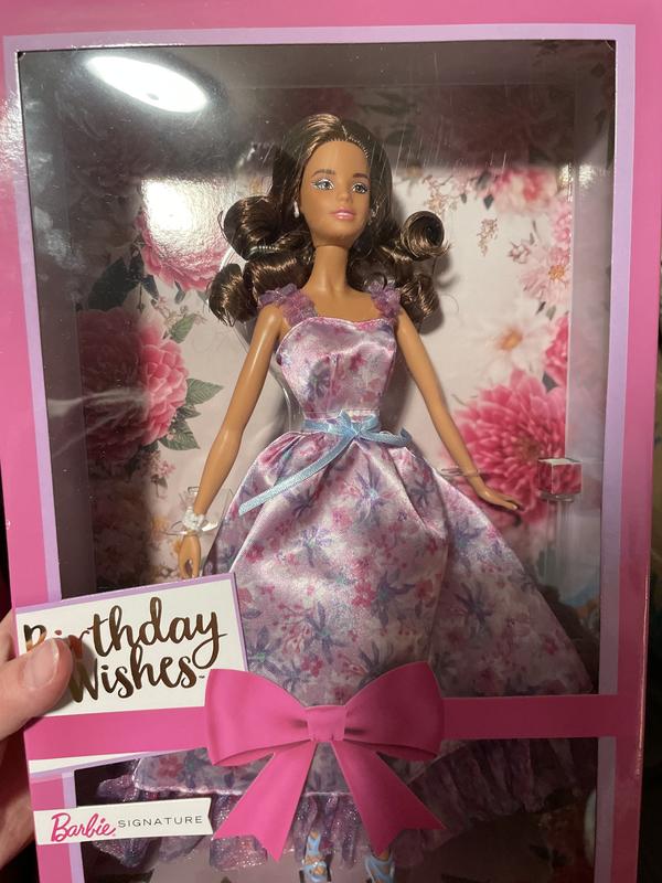 Barbie Signature Birthday Wishes Collectible Doll in Lilac Dress with  Giftable Packaging 