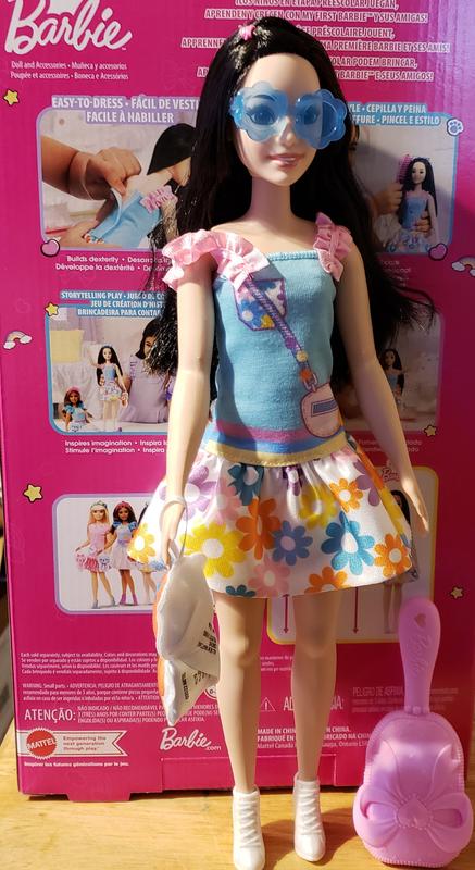 My First Barbie Doll For Preschoolers, Renee Doll With Black Hair, Squirrel  And Accessories