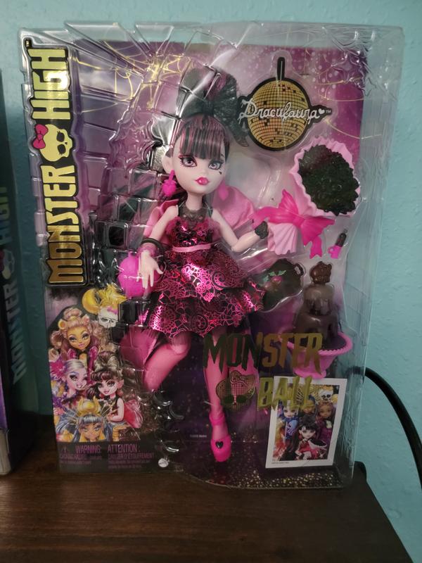 Monster High Boneca Draculaura em vestido de festa Monster Ball com ac