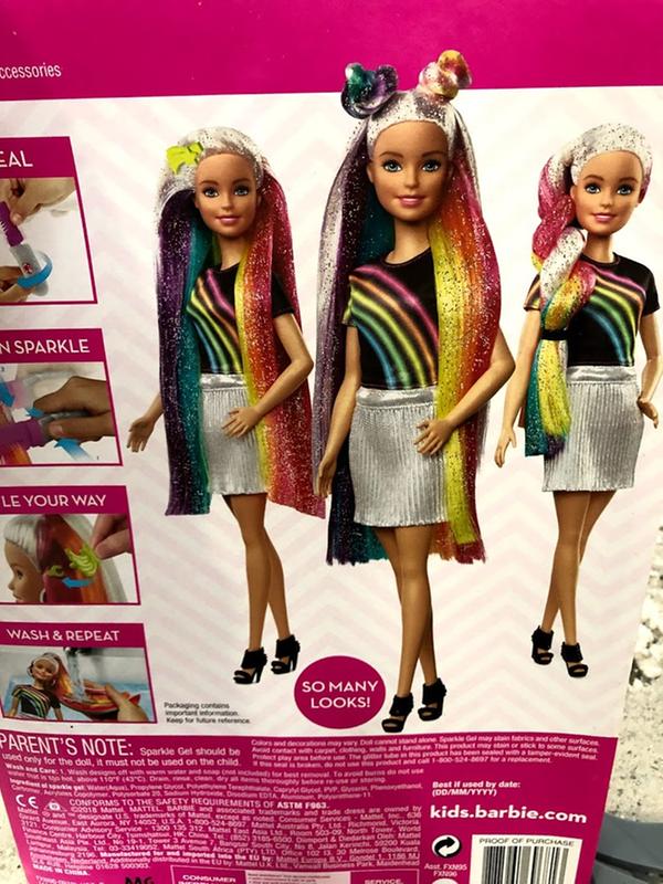 barbie rainbow sparkle hair amazon