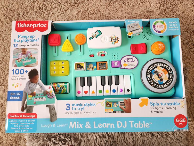  Fisher-Price Laugh & Learn Baby & Toddler Toy Mix & Learn Dj  Table Musical Activity Center With Lights & Sounds For Ages 6+ Months :  Musical Instruments