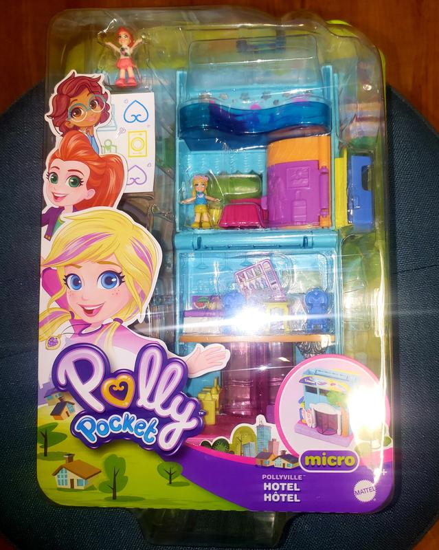 Polly Pocket Pollyville Hotel with 4 Floors of Fun, Micro Polly & Lila ...