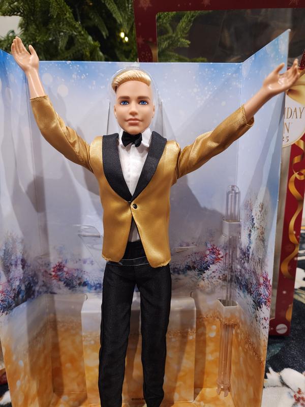 Arms are jointed but do not bend at elbows. How will he dance with Barbie on Christmas?