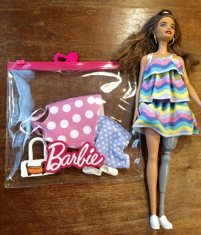 Barbie Fashions 2-Pack Clothing Set, 2 Outfits Doll Include Pink Polka-Dot  Jumper, Purple Polka-Dot Top, Striped Dress & 2 Accessories, Gift for Kids