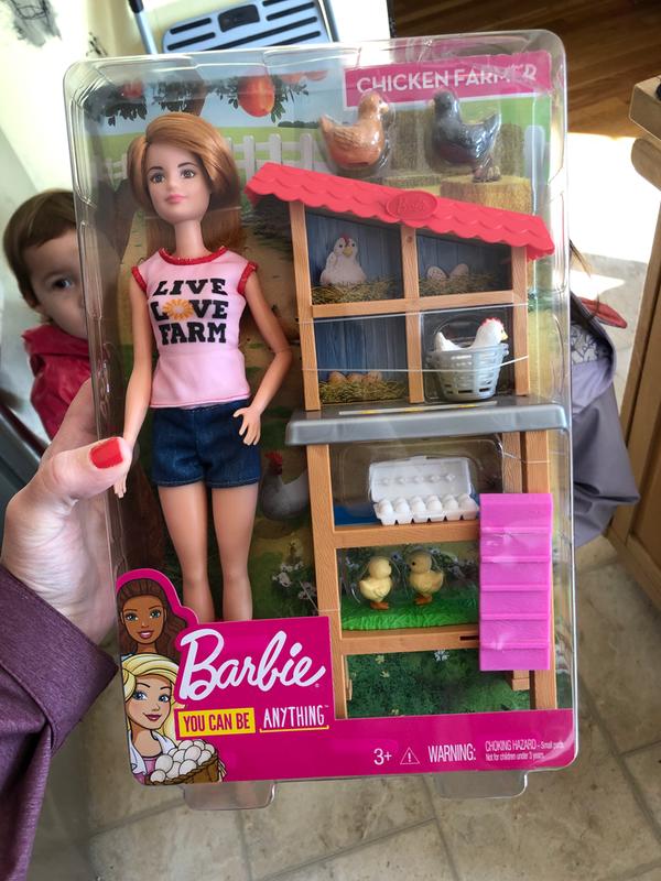 chicken farmer barbie playset