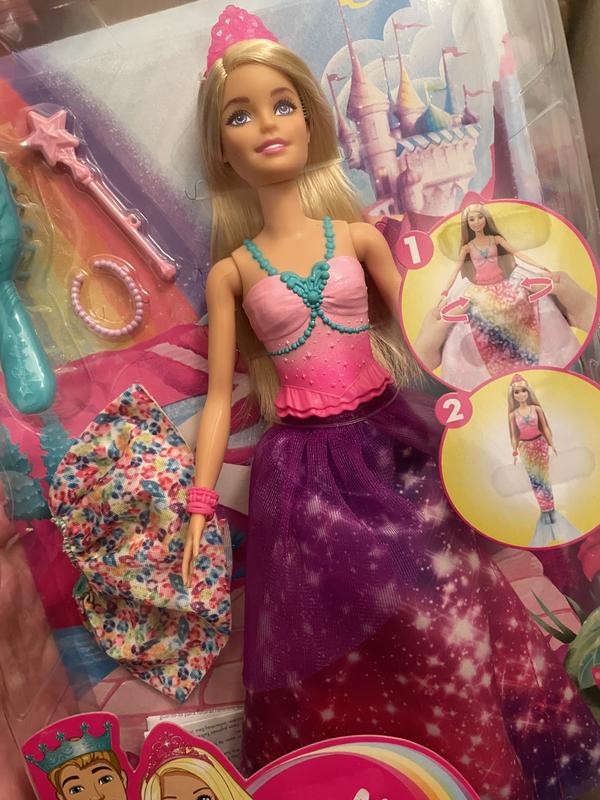 Barbie Dreamtopia 2in1 da Principessa a Sirena, Bambola Bionda, con 3  Outfit e Accessori, Giocattolo per Bambini 3+Anni,GTF92 - Full Store  Giocattoli Mondragone