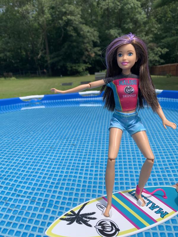 Barbie Dreamhouse Adventures SKIPPER Surfer Doll with Surfboard