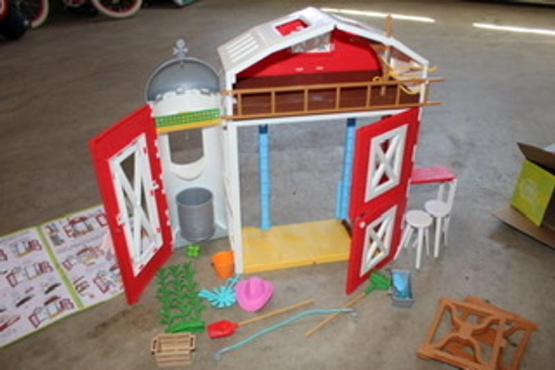 Barbie farm barn cheap playset