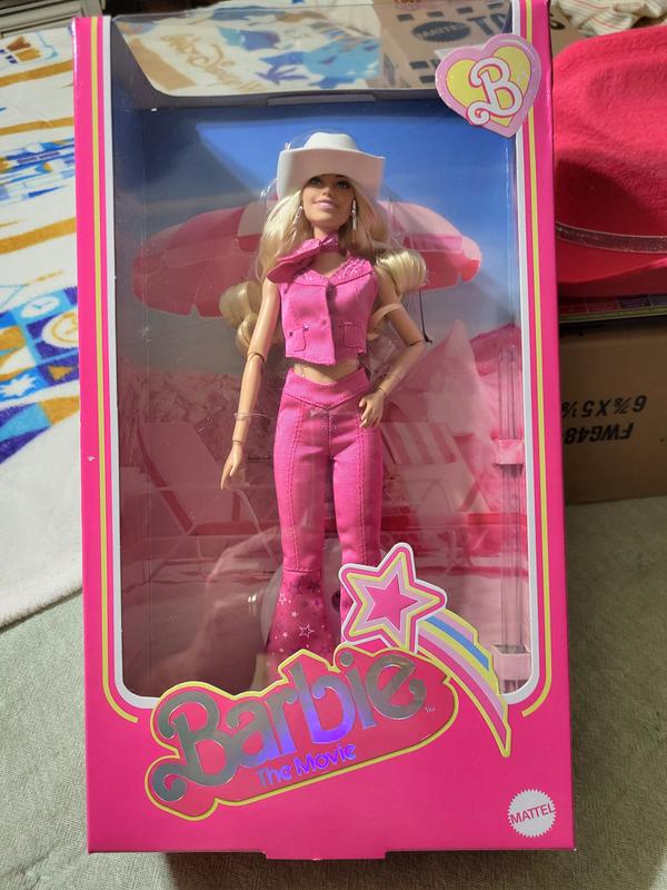 Barbie: The Movie Collectible Doll Margot Robbie as in Pink Western Outfit,  Pink,silver