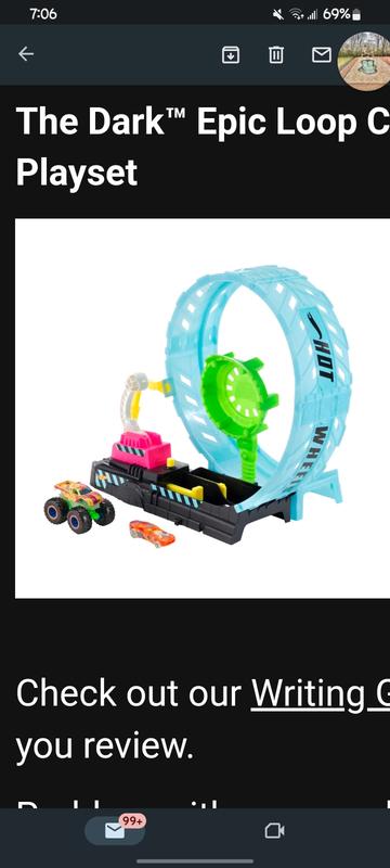 Pista Hot Wheels Monster Trucks Loop Brilha no Escuro - Mattel HBN02 -  Arco-Íris Toys