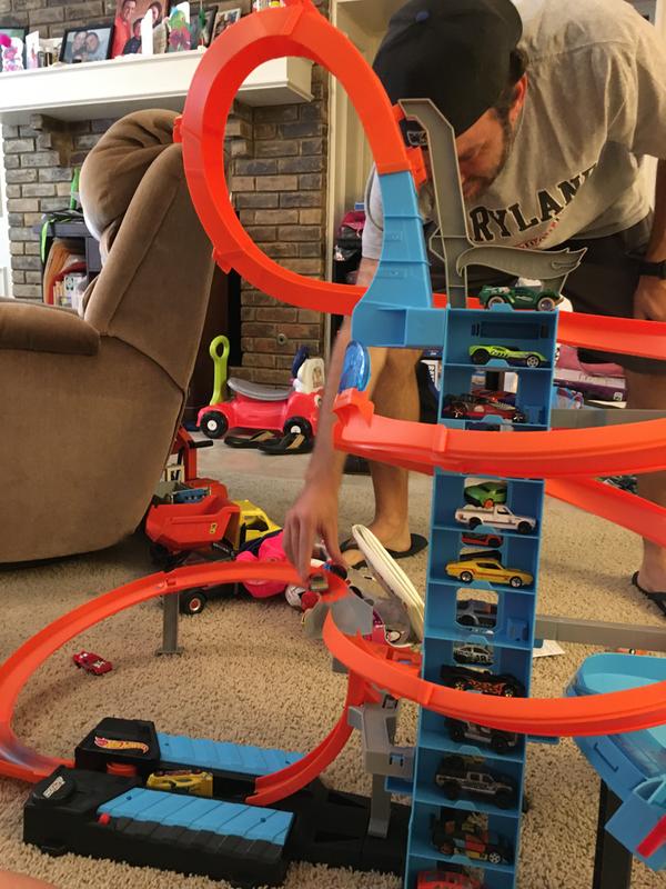 hot wheels sky crash tower track set