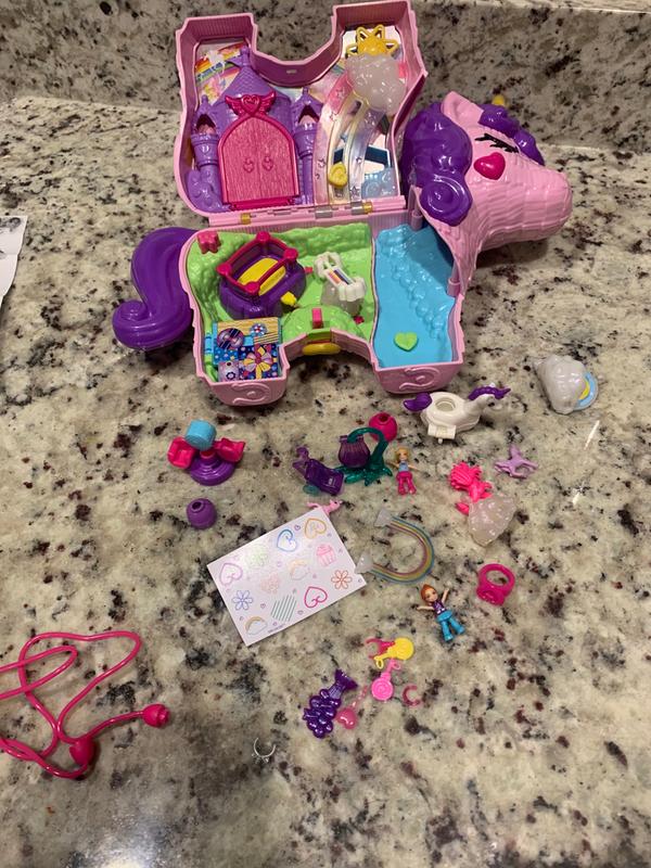 Polly Pocket Unicorn Party Large Playset with Micro Polly Lila Dolls 2020  Mattel 887961829136