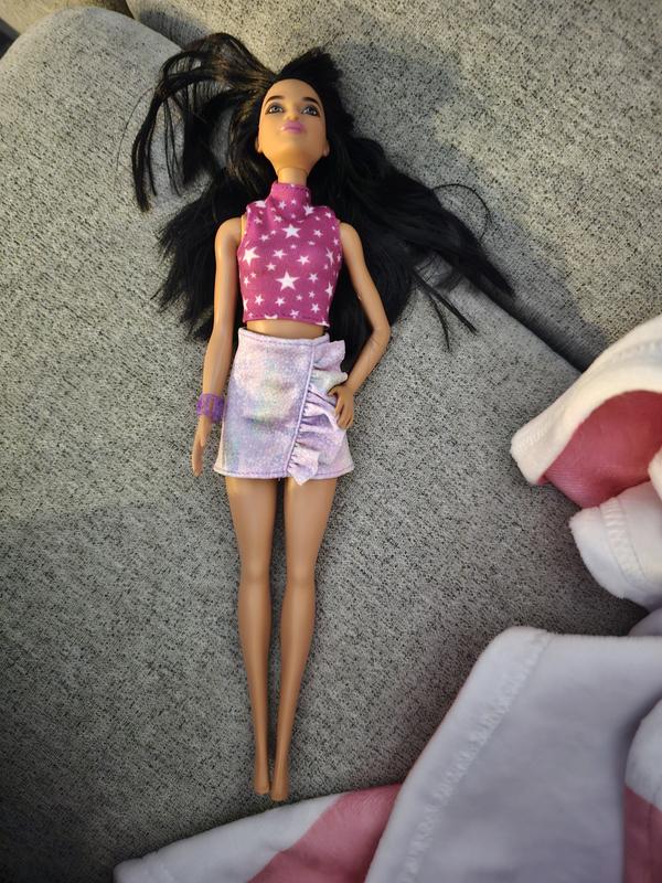 Barbie Fashionistas Doll #215 with Black Straight Hair & Iridescent Skirt,  65th Anniversary