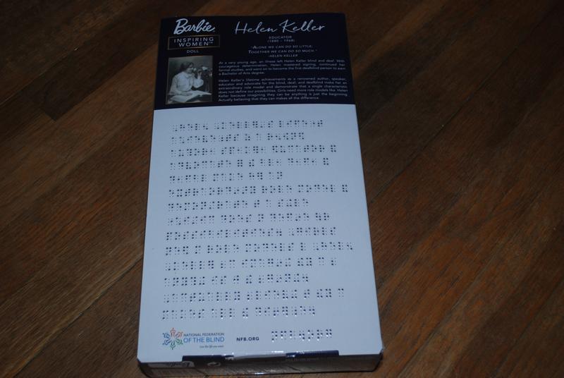 Showing the Braille on the back of the box