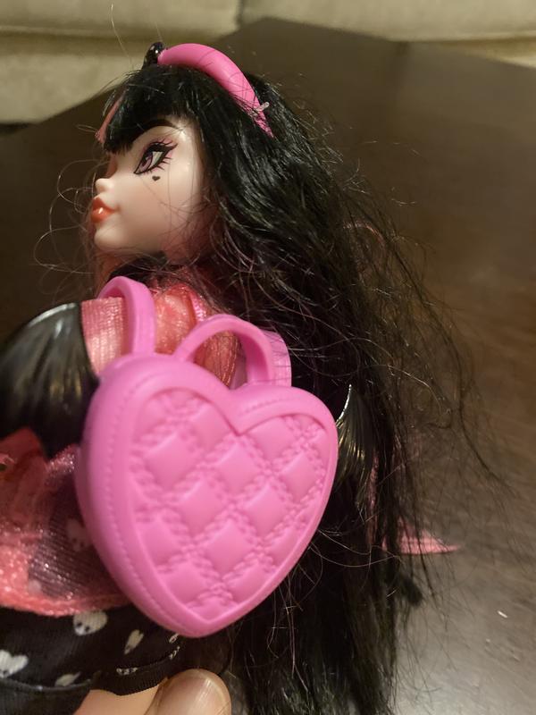 Draculara with her backpack