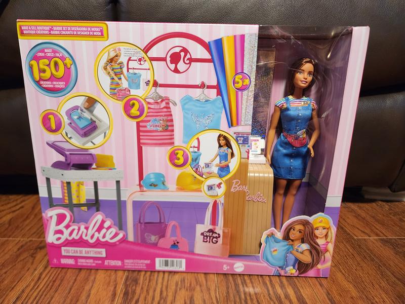 Barbie Make & Sell Boutique Playset with Brunette Doll