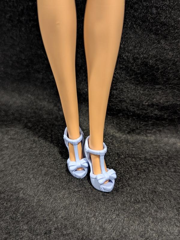 Cute matching Powder Blue high heels with bows