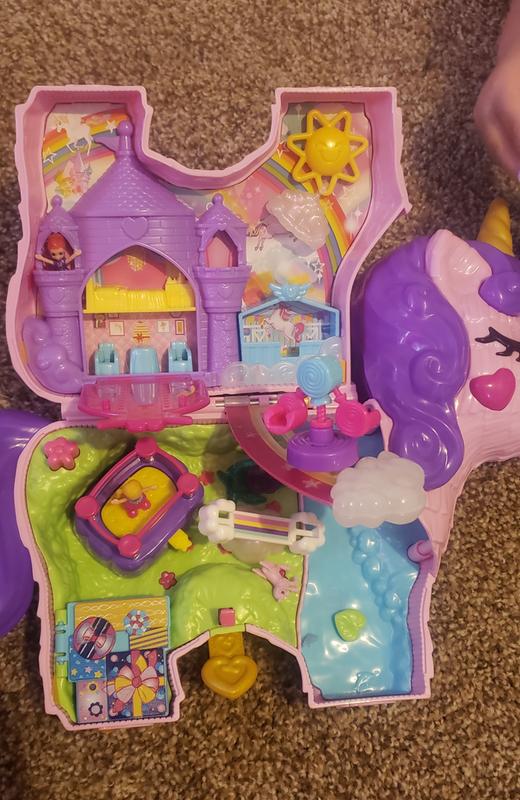 Polly Pocket Unicorn Party Large Playset with Micro Polly Lila Dolls 2020  Mattel 887961829136