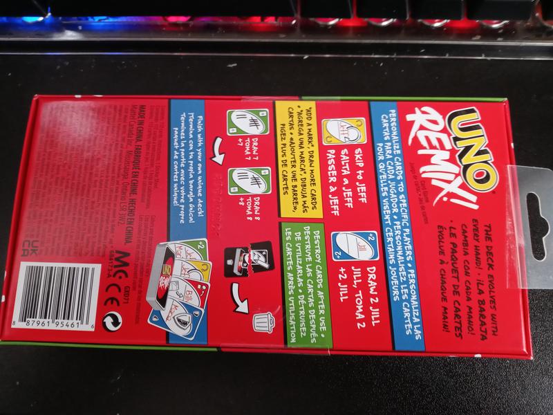 Mattel Games UNO Remix, jeu de société et de cartes personnalisables, dès 7  ans, GXD71