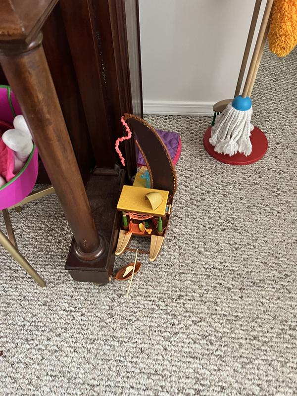 The toy was played with briefly and has since been relegated to the corner.