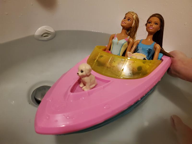 Details about   Barbie Speed Boat with Puppy NEW Actually Floats 