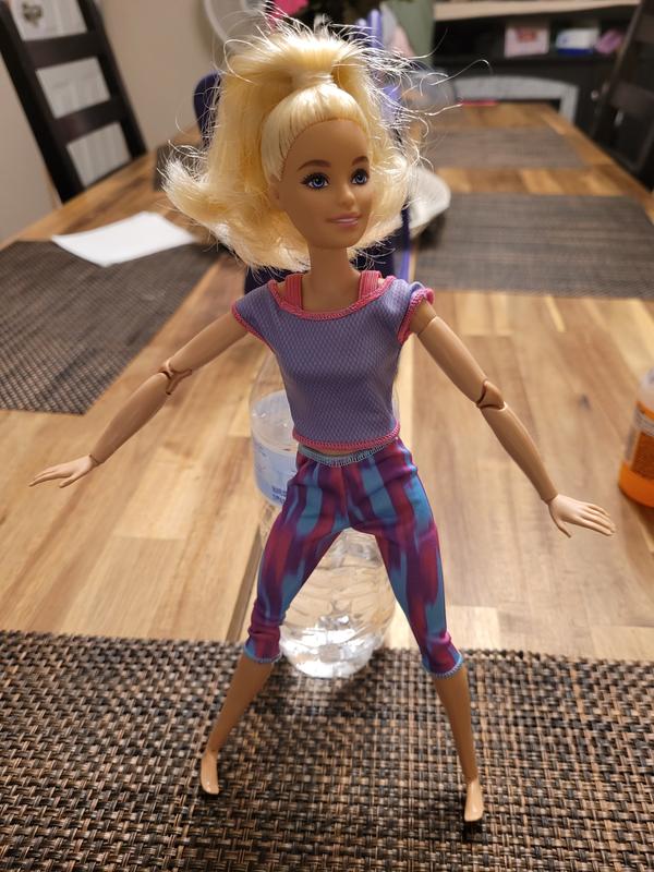 Barbie Made to Move Doll with 22 Flexible Joints & Curly Brunette Ponytail  Wearing Athleisure-wear for Kids 3 to 7 Years Old
