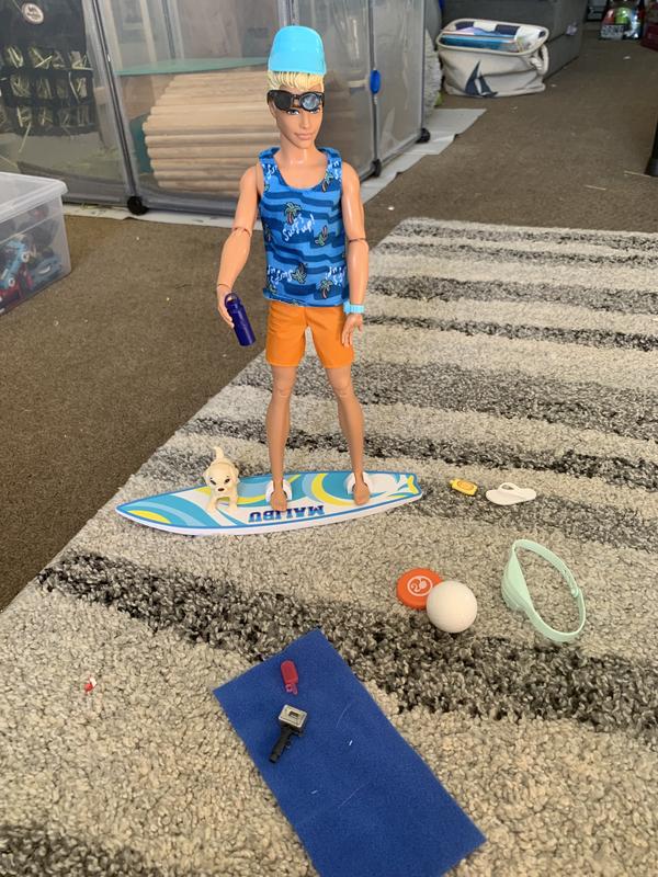 Ken Doll with Surfboard and Beach Accessories MATTEL