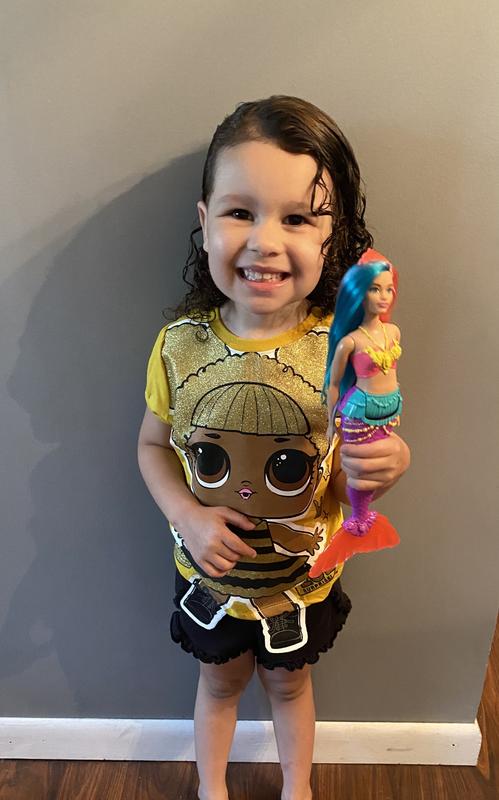 Excited for her new doll